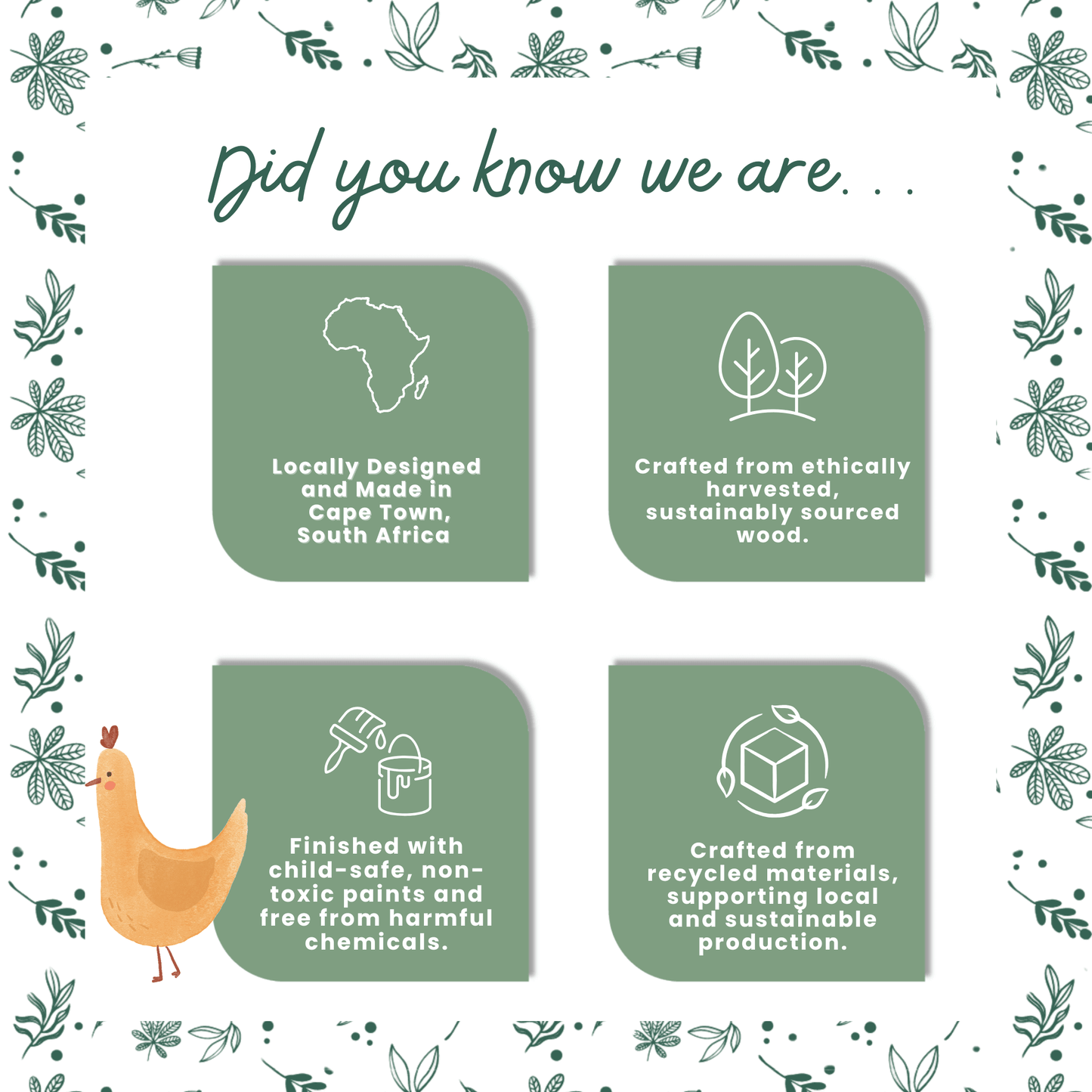 Did you know we are locally designed in Cape Town.