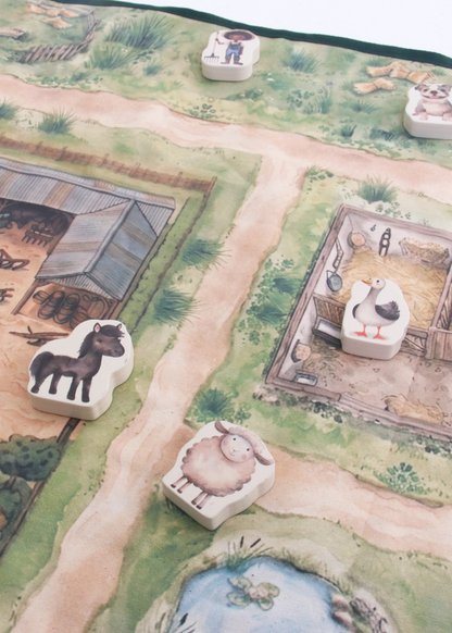 Travel Play Mat & Play Pieces | Farm