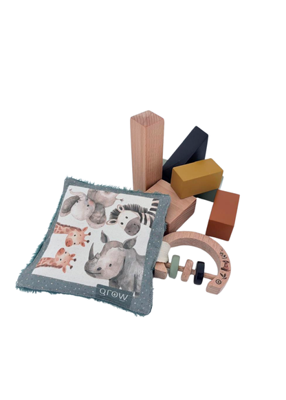 Baby Rattle & Sensory Crinkle Toy Set | Safari