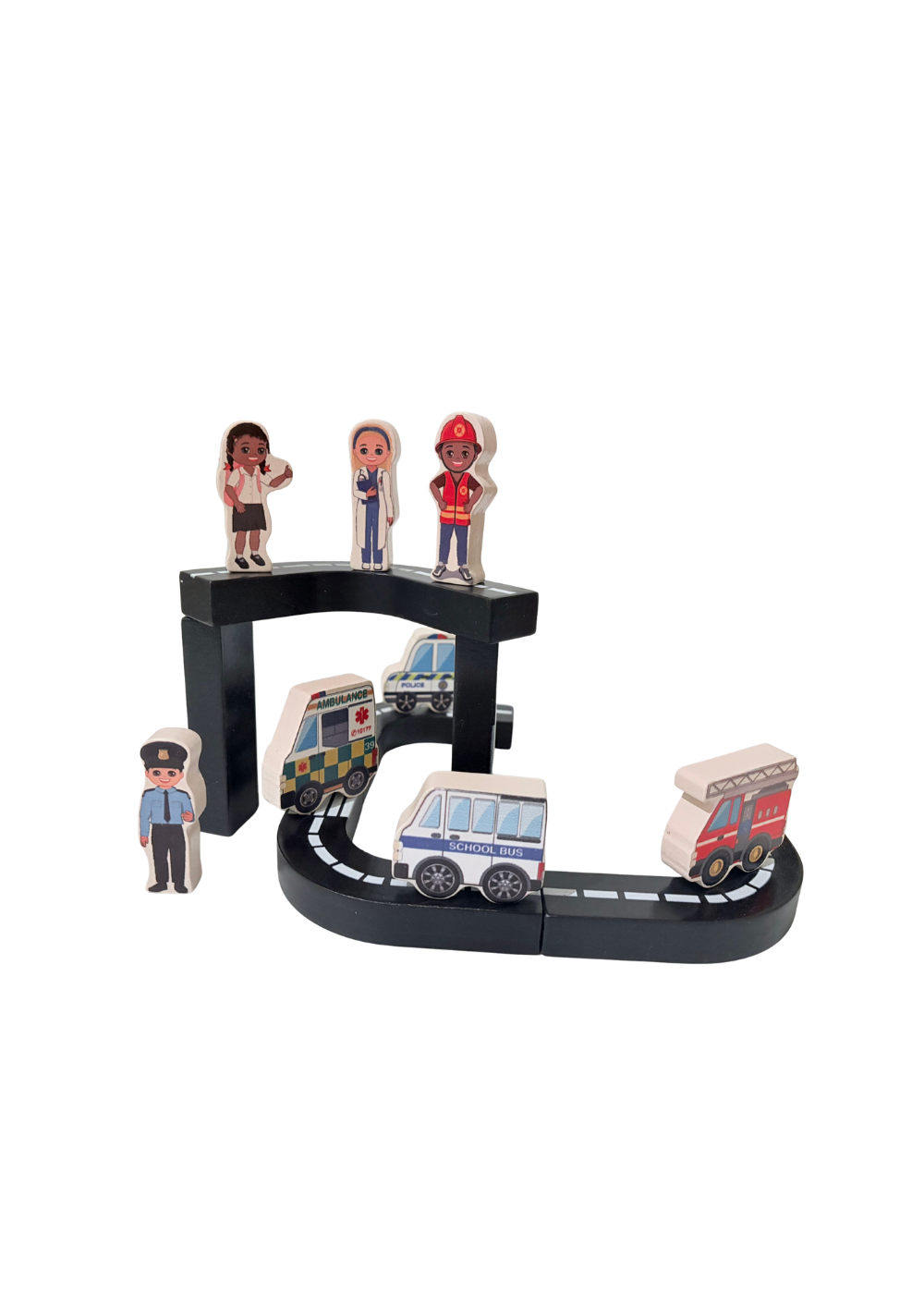 Wooden Chunky Puzzle & Stacker | Transport & Community