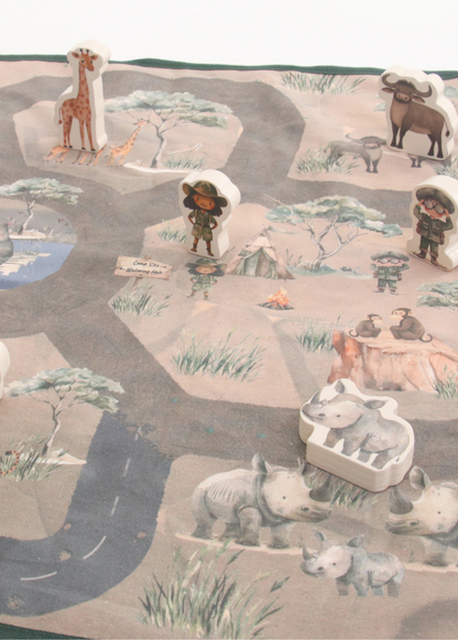 Travel Play Mat & Play Pieces | Safari
