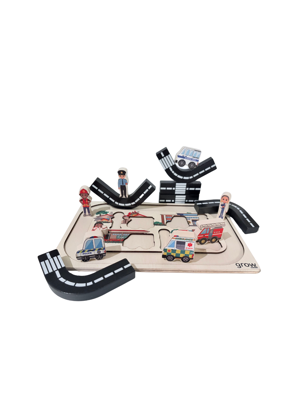 Wooden Chunky Puzzle & Stacker | Transport & Community