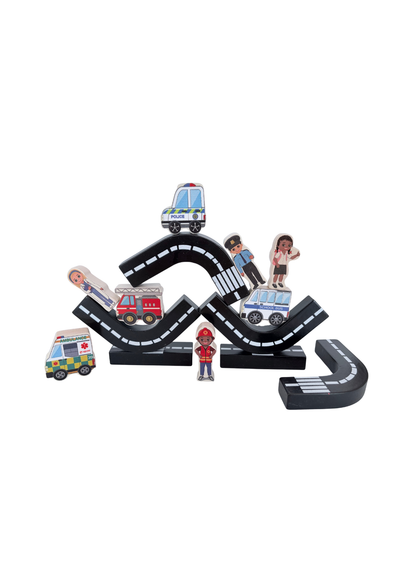 Wooden Chunky Puzzle & Stacker | Transport & Community
