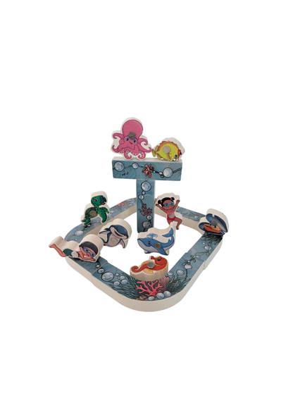 Wooden Chunky Puzzle & Fishing Game | Ocean Life