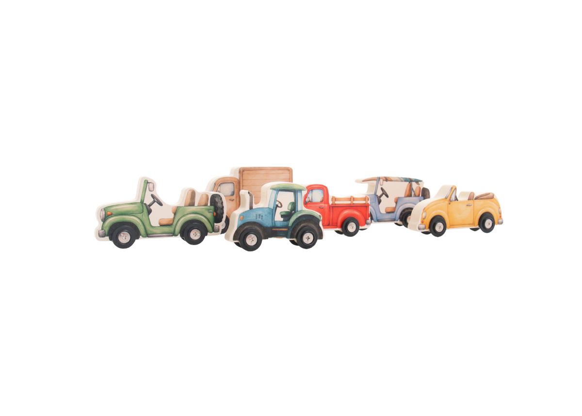 Wooden Toy Car Set | 6 Piece