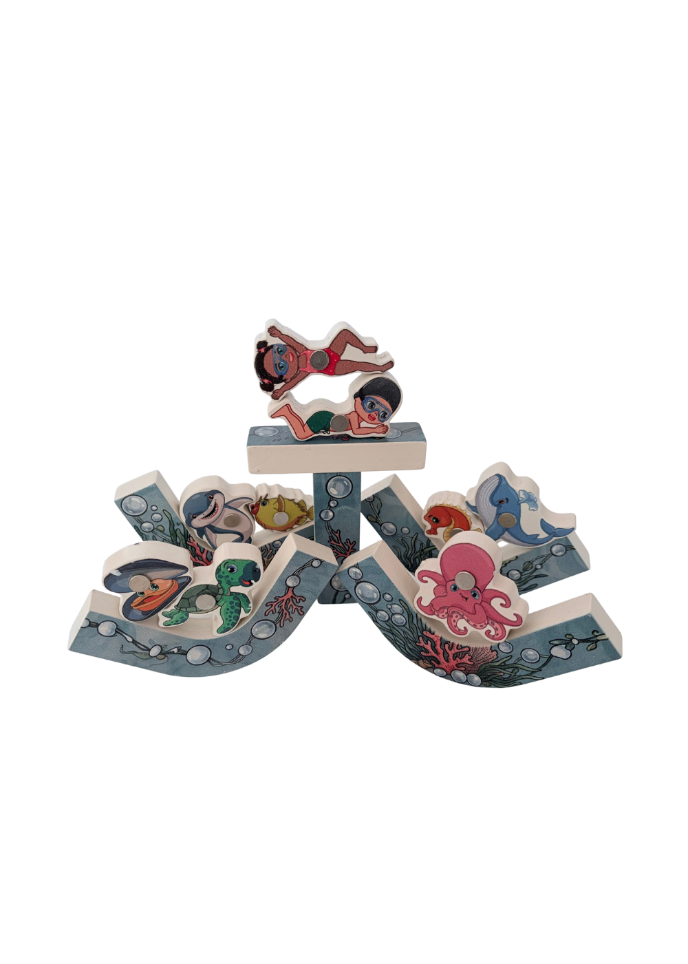 Wooden Chunky Puzzle & Fishing Game | Ocean Life