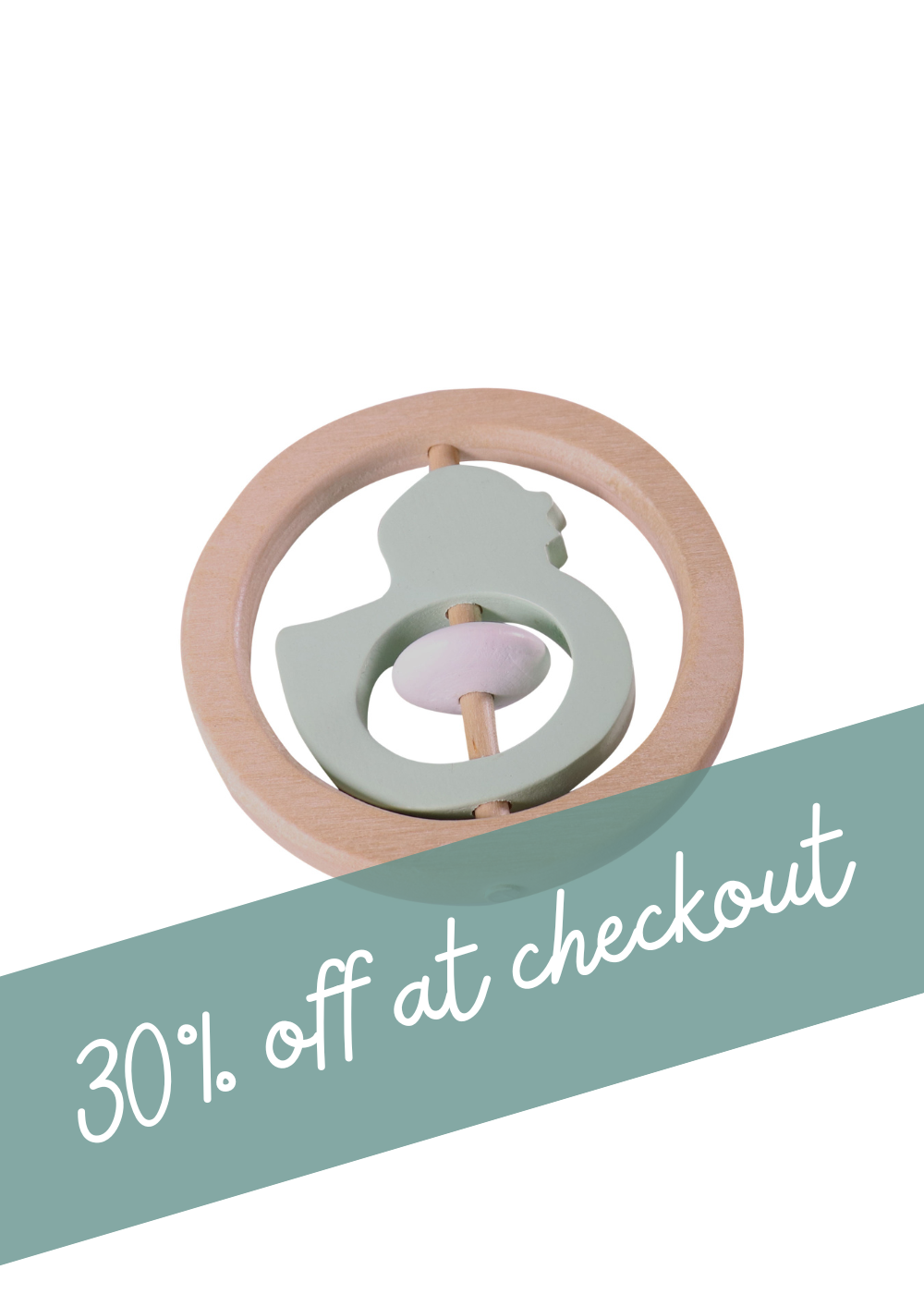 Wooden Rattle | Mint Duck