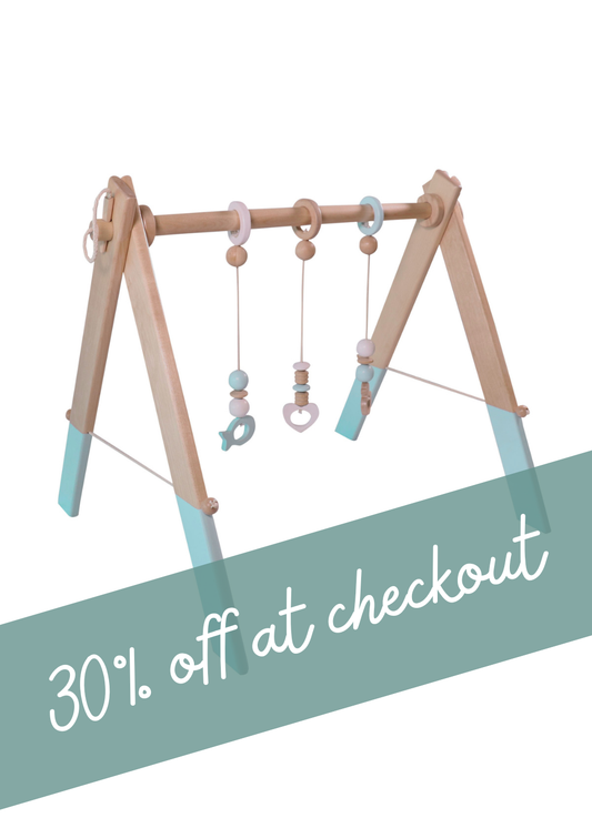 Wooden Baby Play Gym | Pastel Mint