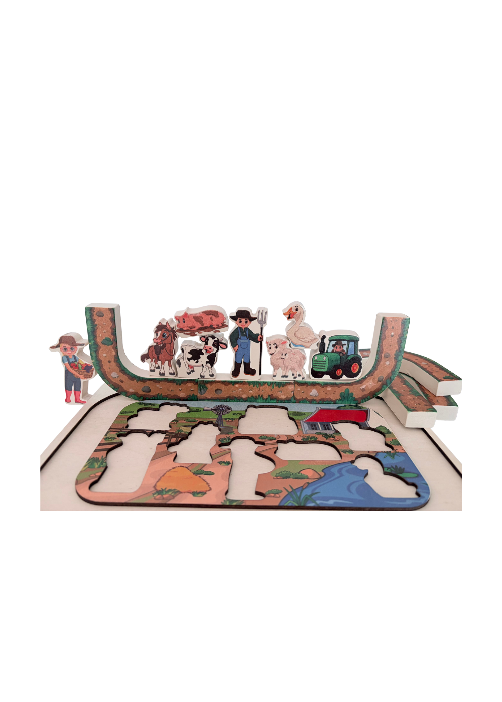Wooden Chunky Puzzle & Stacker | Farm