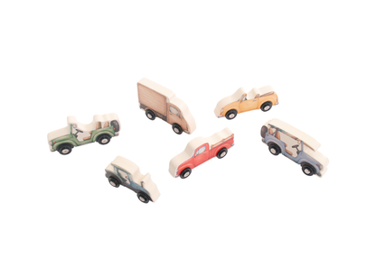 Wooden Toy Car Set | 6 Piece