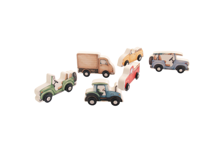 Wooden Toy Car Set | 6 Piece