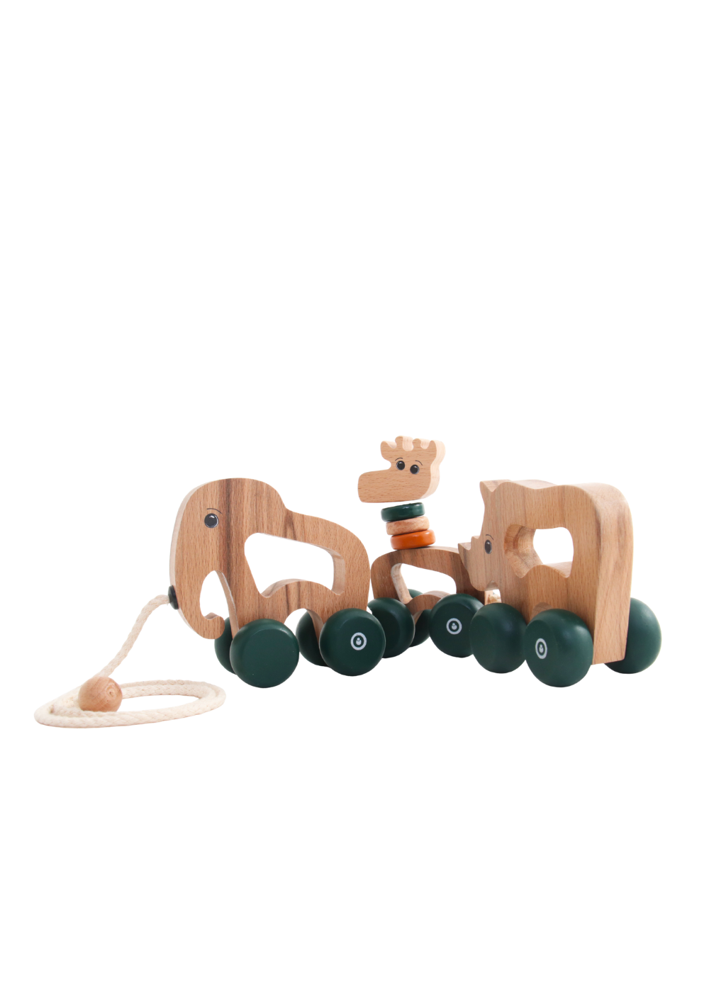 Wooden Pull Along Animal Toy Set | Safari