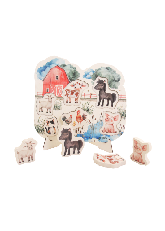 Wooden Chunky Puzzle | Farmyard Animals