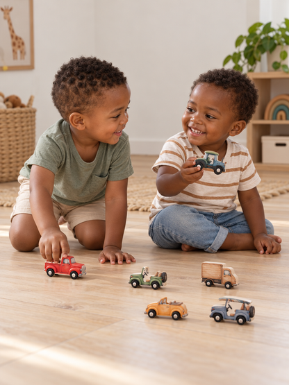 Wooden Toy Car Set | 6 Piece