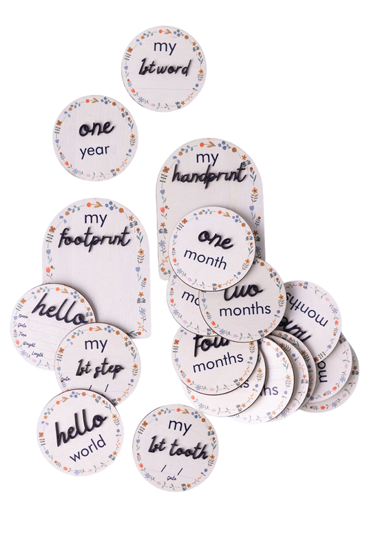 Wooden Baby Milestone Disc |  Gift Set