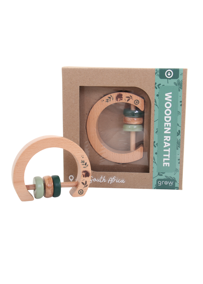 Wooden Rattle - On Safari