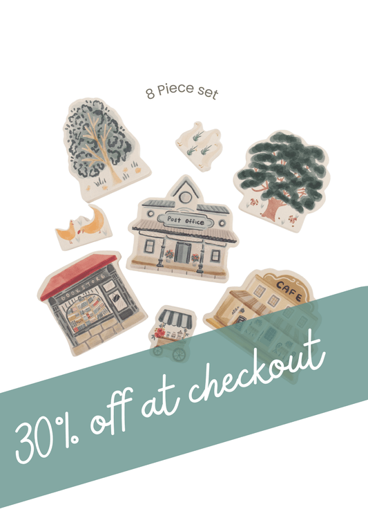 Wooden Toy Play Set | Little Greyton Main Street