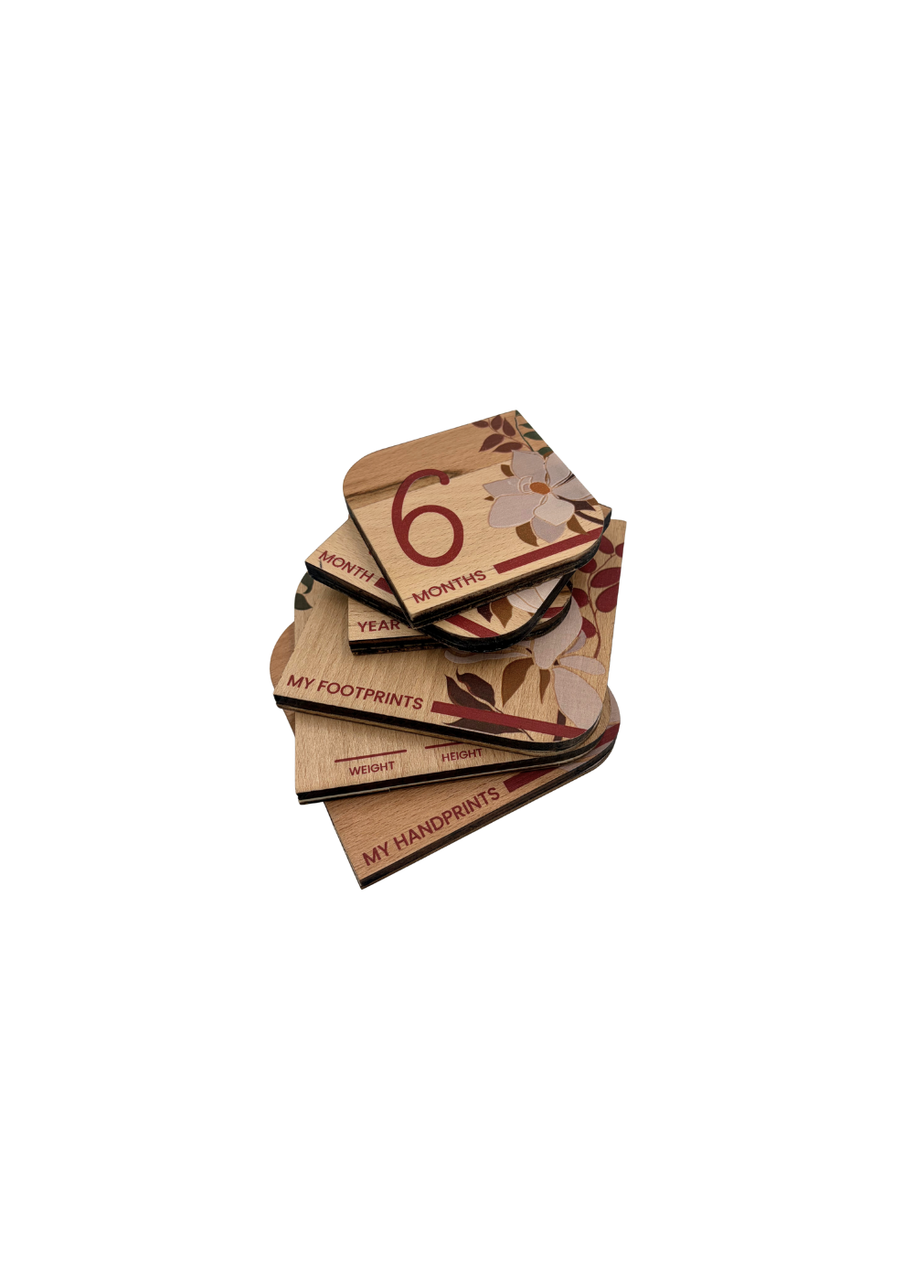 Baby Gift Set ~ Tiger Lily Cuddle Bunny , Wooden Milestone Disks and Rattle ~ Bebe Pure