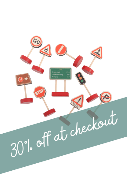 Wooden Road Sign Toy Set | City Signs