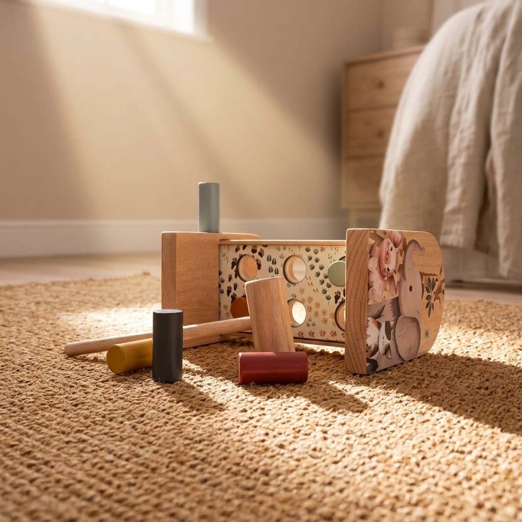 Wooden Hammering Bench Set