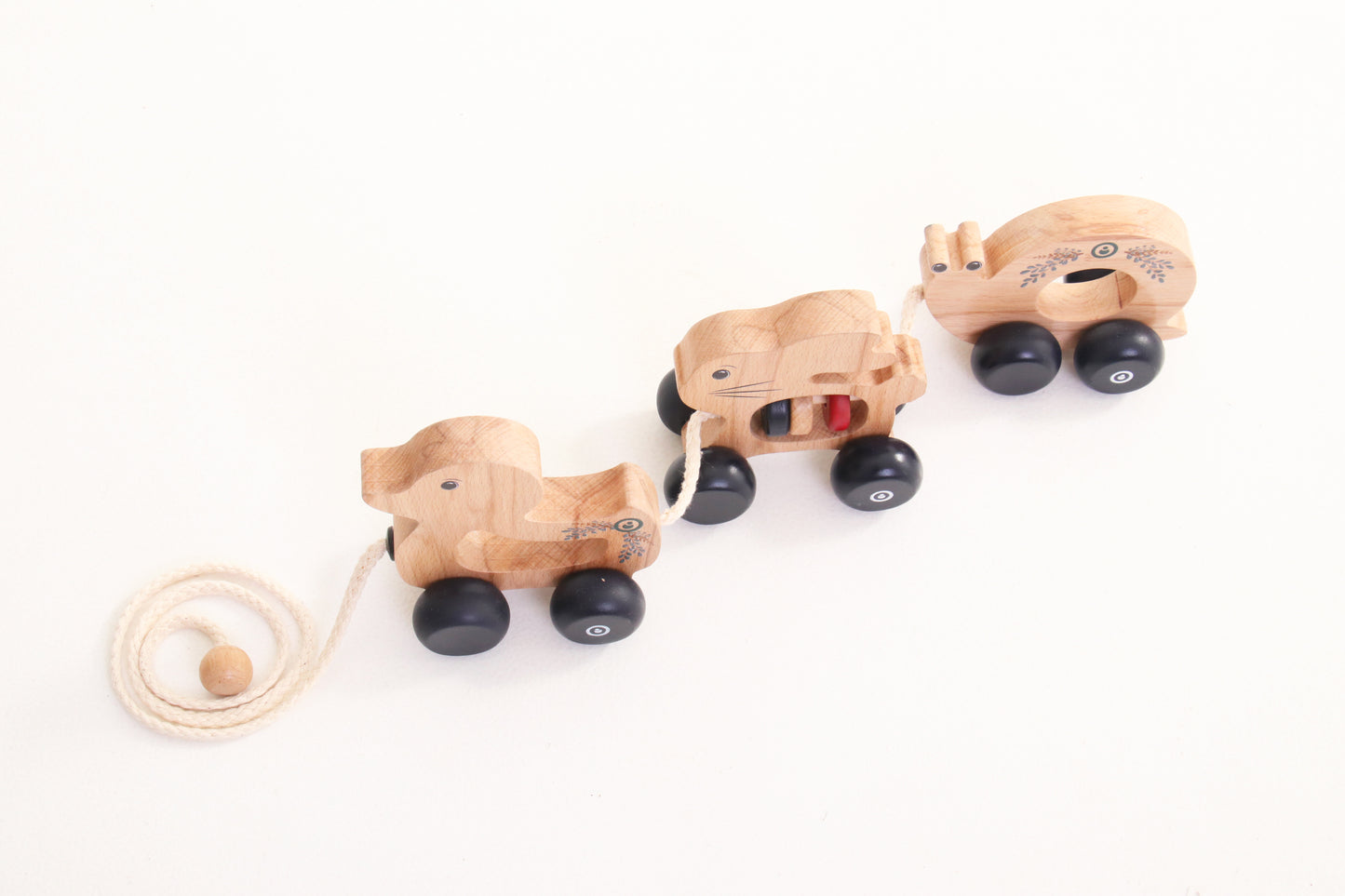 Wooden Pull Along Animal Toy Set | Farm