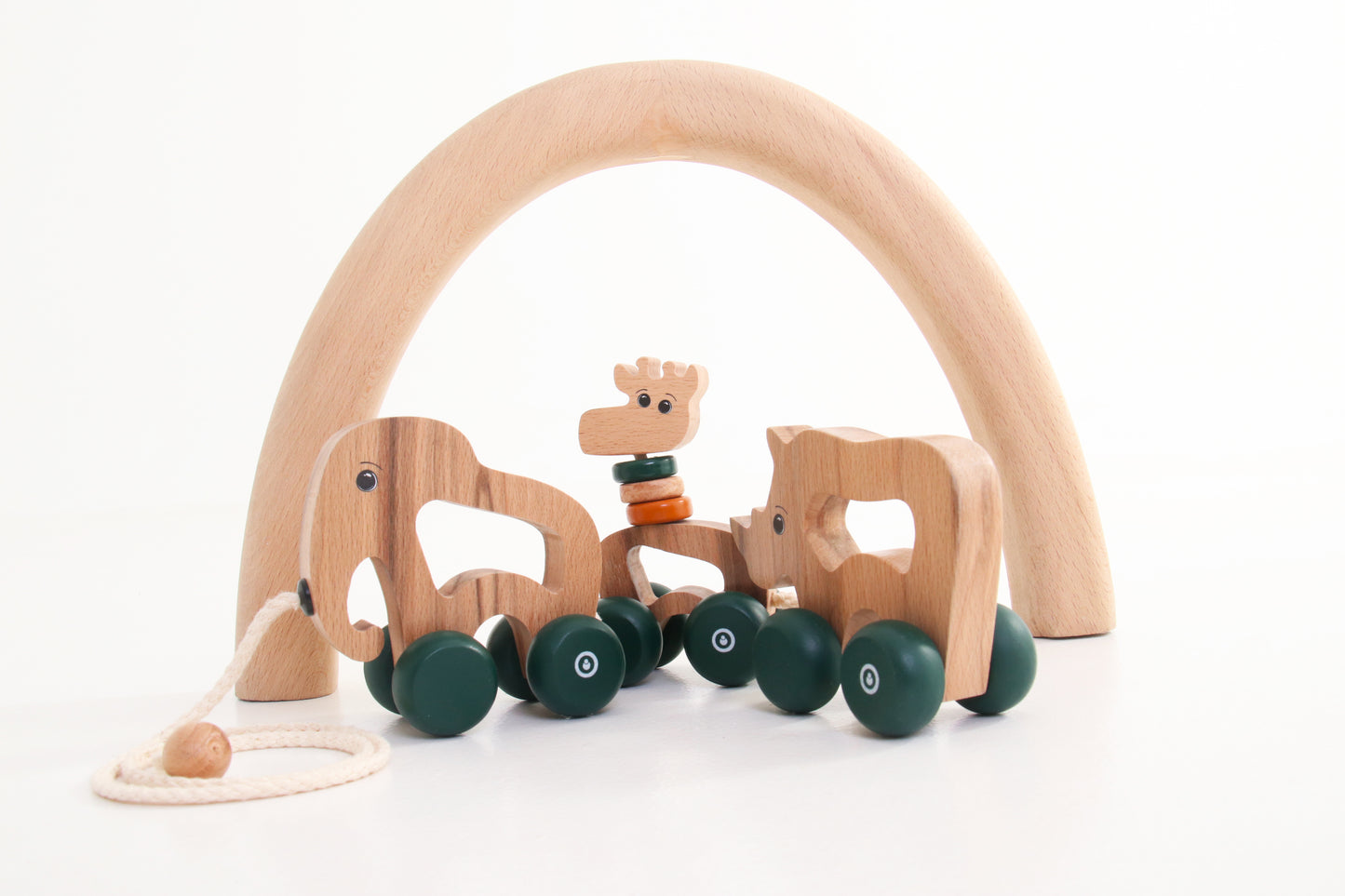 Wooden Pull Along Animal Toy Set | Safri