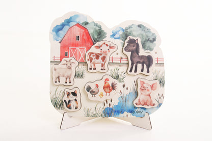 Wooden Chunky Puzzle | Farmyard Animals