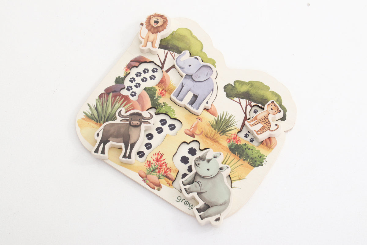 Wooden Chunky Puzzle | Big 5 Safari Animals
