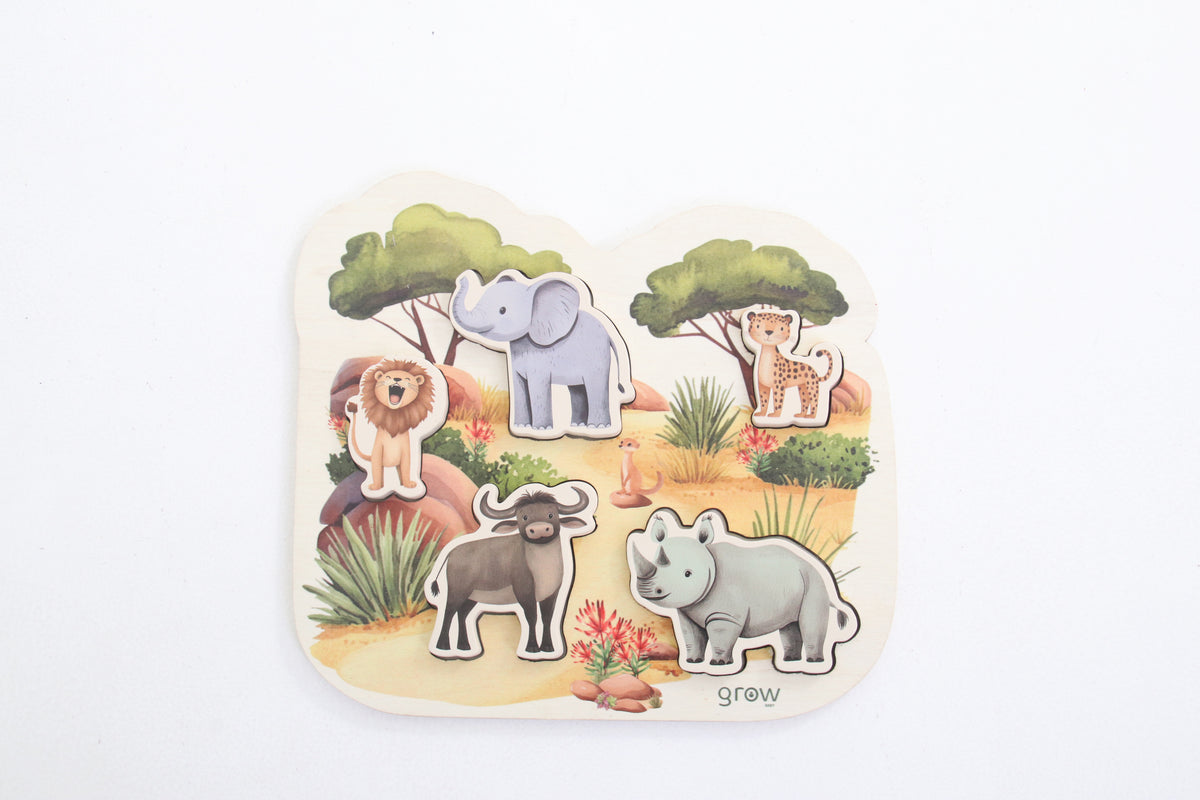 Wooden Chunky Puzzle | Big 5 Safari Animals