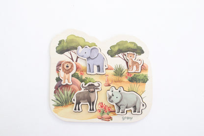 Wooden Chunky Puzzle | Big 5 Safari Animals