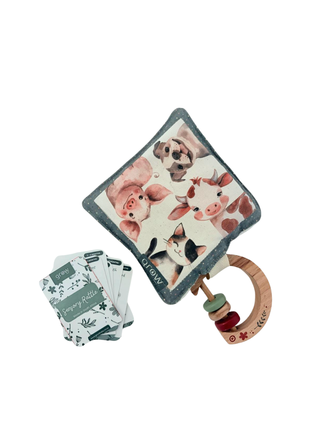 Baby Rattle & Sensory Crinkle Toy Set | Farm