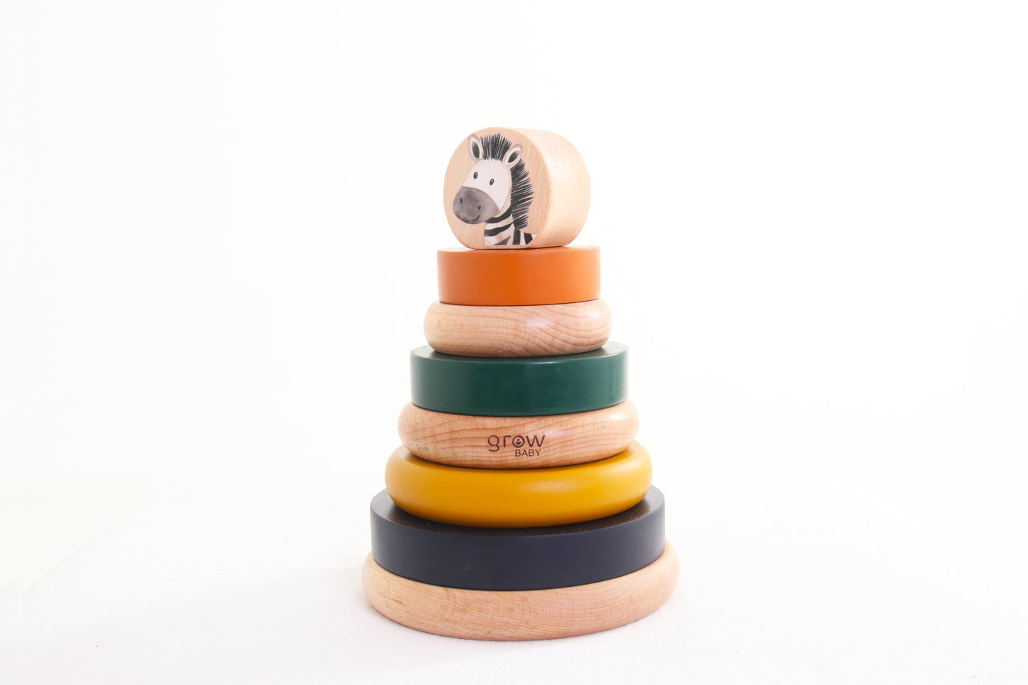 Wooden Ring Stacker & Play Mat | Safari