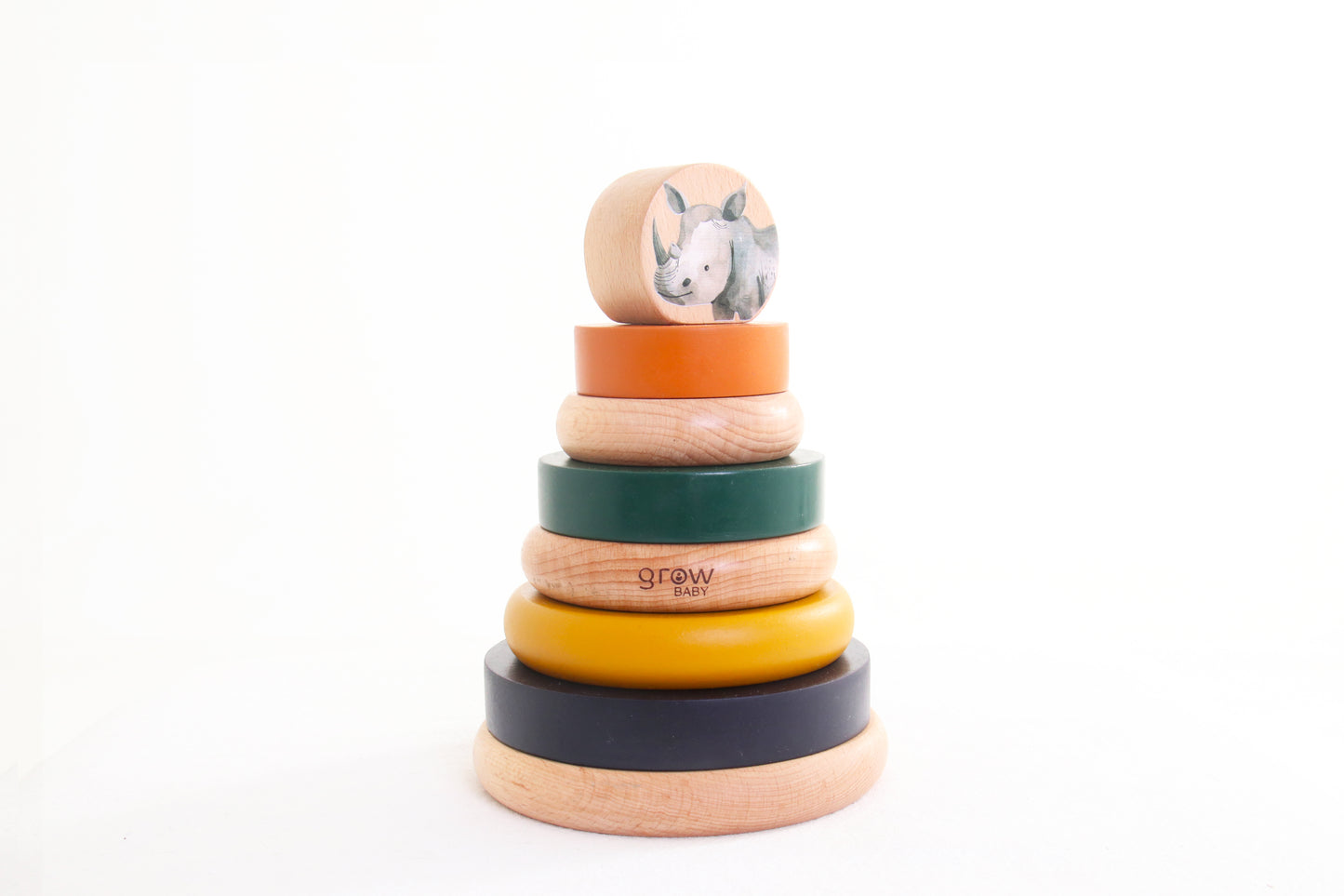 Wooden Ring Stacker & Play Mat | Safari