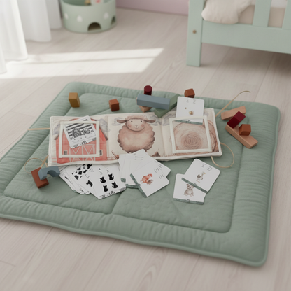Baby Soft Sensory Book with Activity Cards | Farm