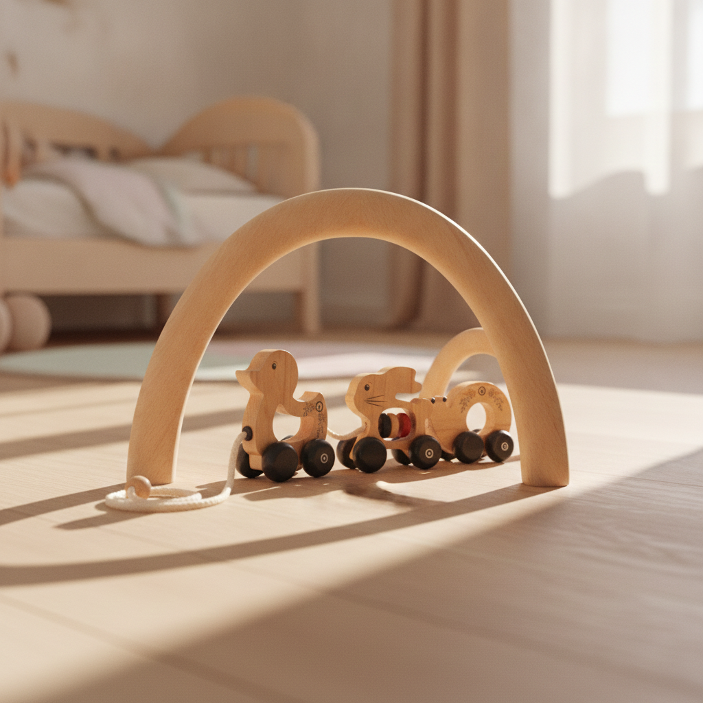 Wooden Pull Along Animal Toy Set | Farm