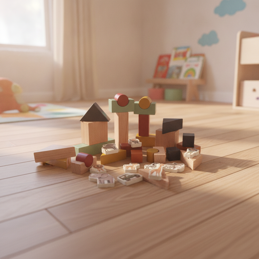 Wooden Building Blocks & Play Pieces | 43 pieces | Safari