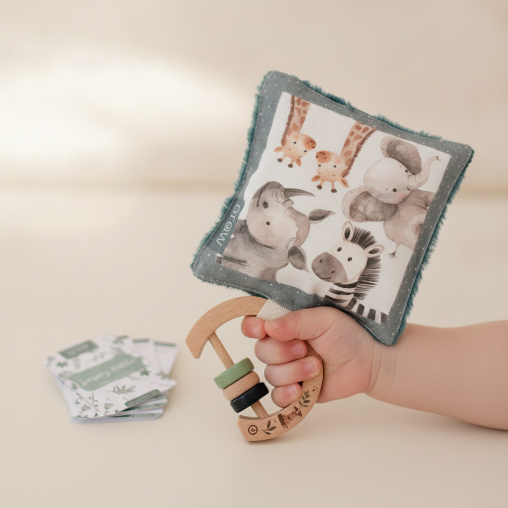 Baby Rattle & Sensory Crinkle Toy Set | Safari