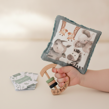 Baby Rattle & Sensory Crinkle Toy Set | Safari