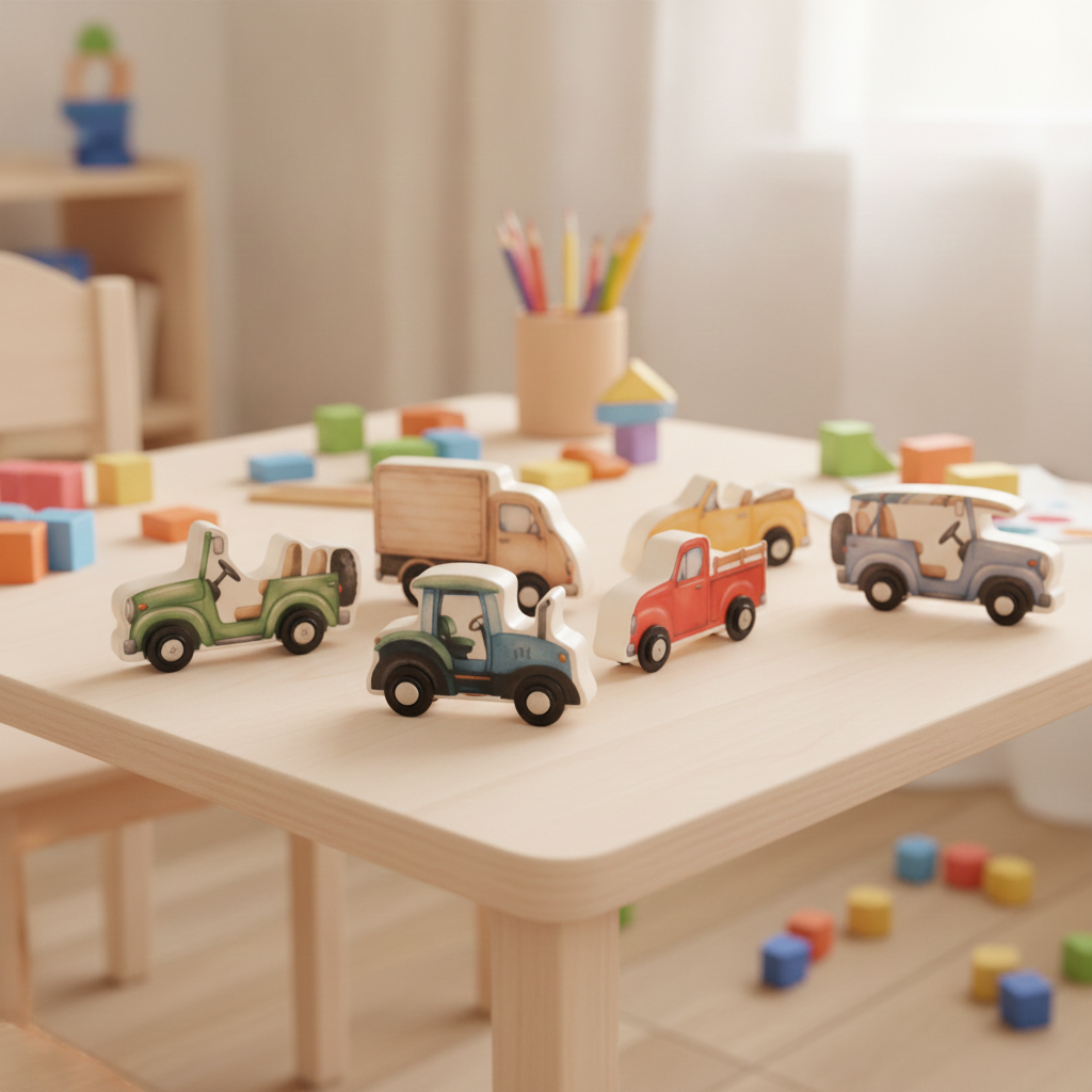 Wooden Toy Car Set | 6 Piece