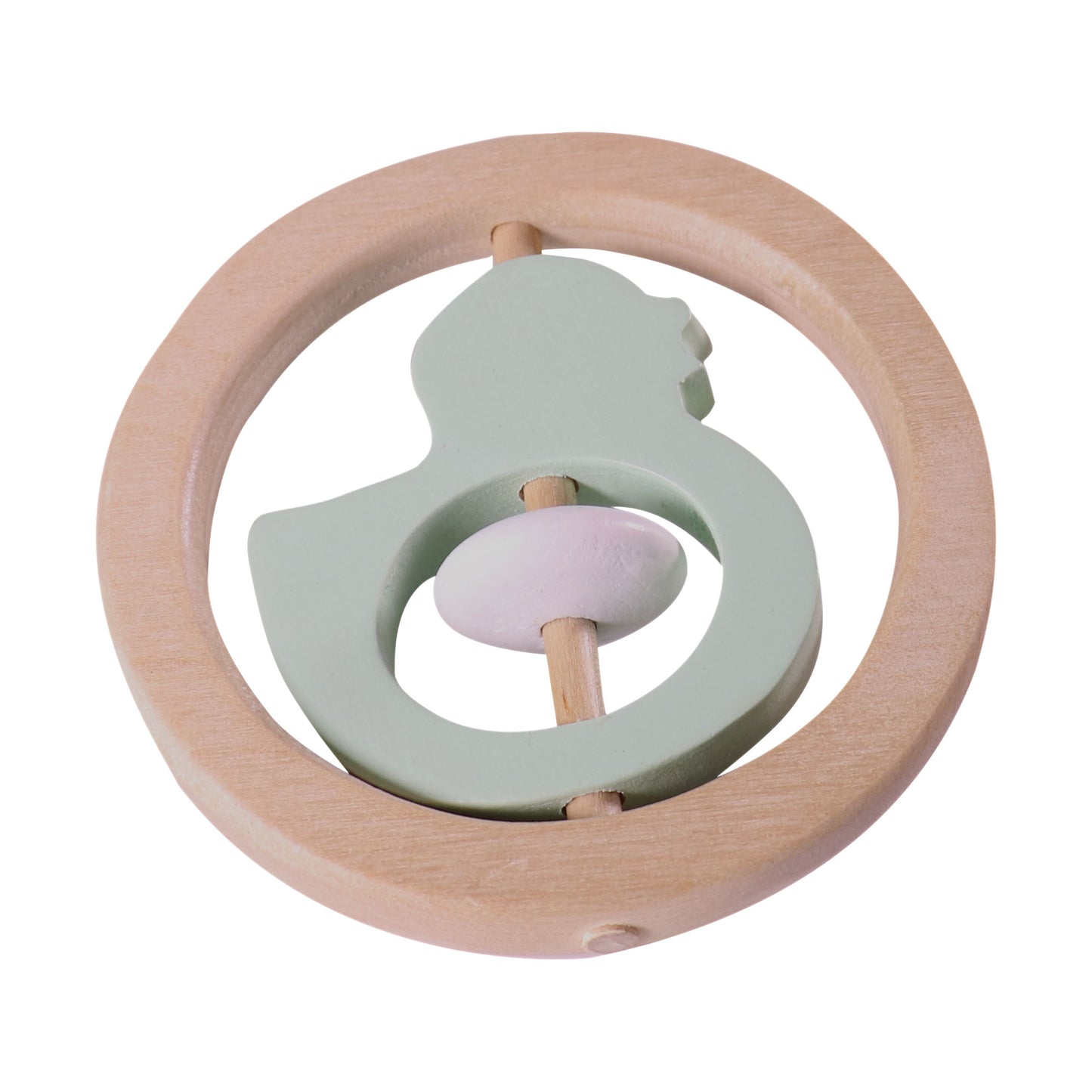 Wooden Rattle | Mint Duck