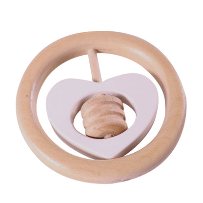 Wooden Rattle | White Heart